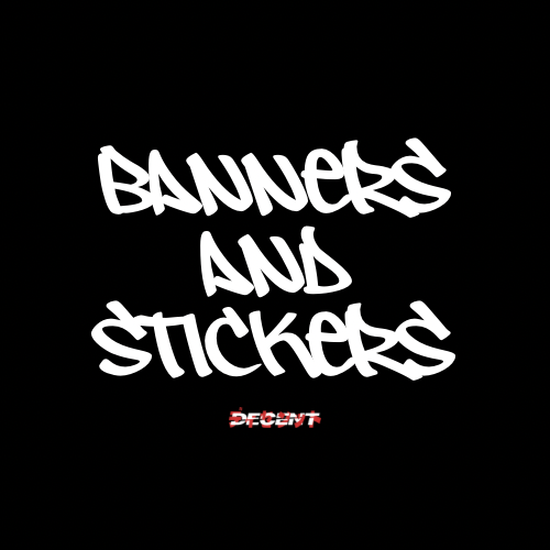 BANNERS AND STICKERS