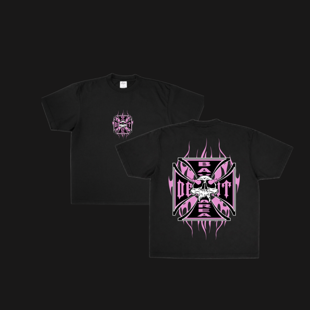 DBA CROSS PINK SKULLY TEE